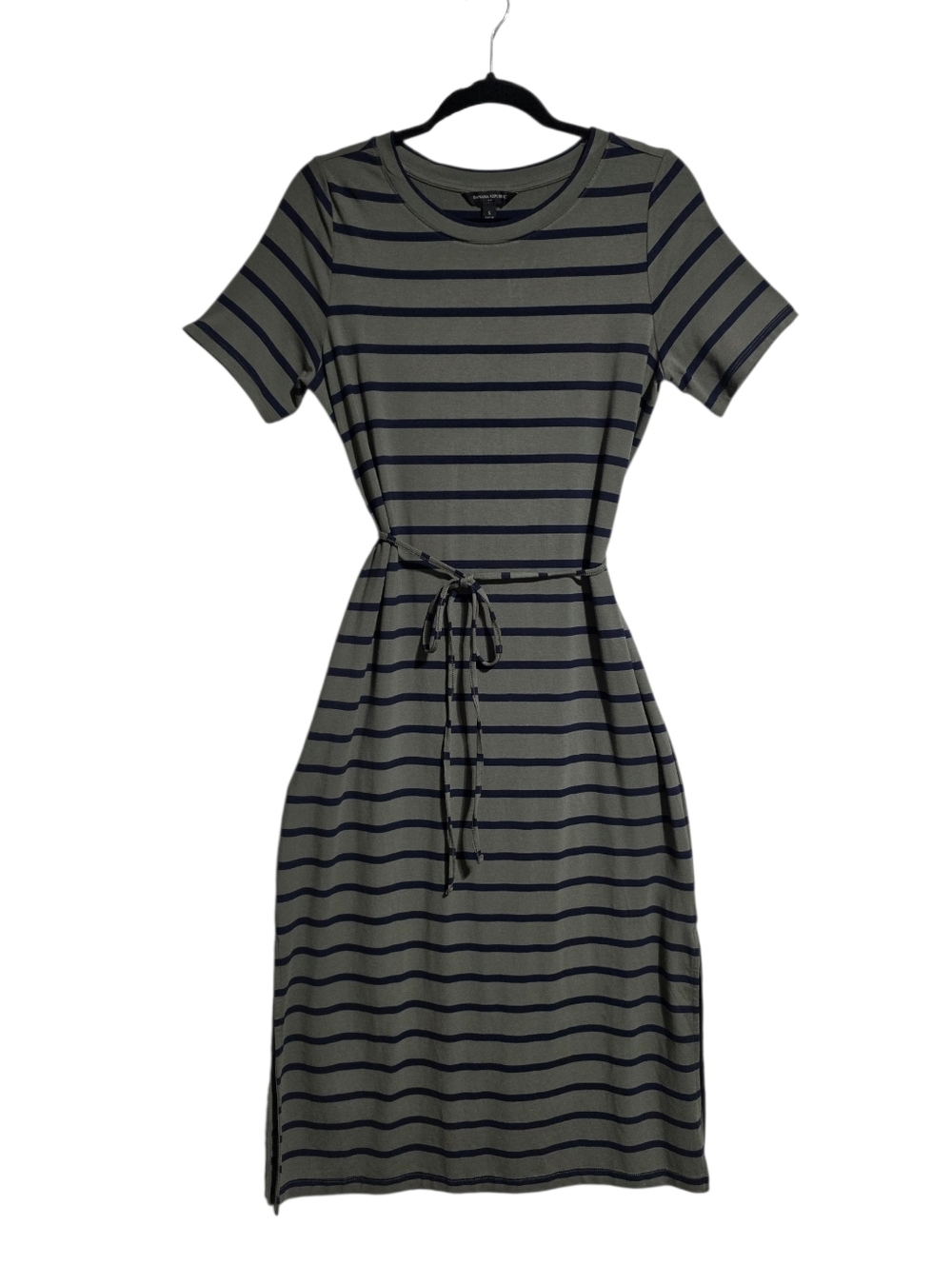 BANANA REPUBLIC MIDI STRIPED DRESS SZ S